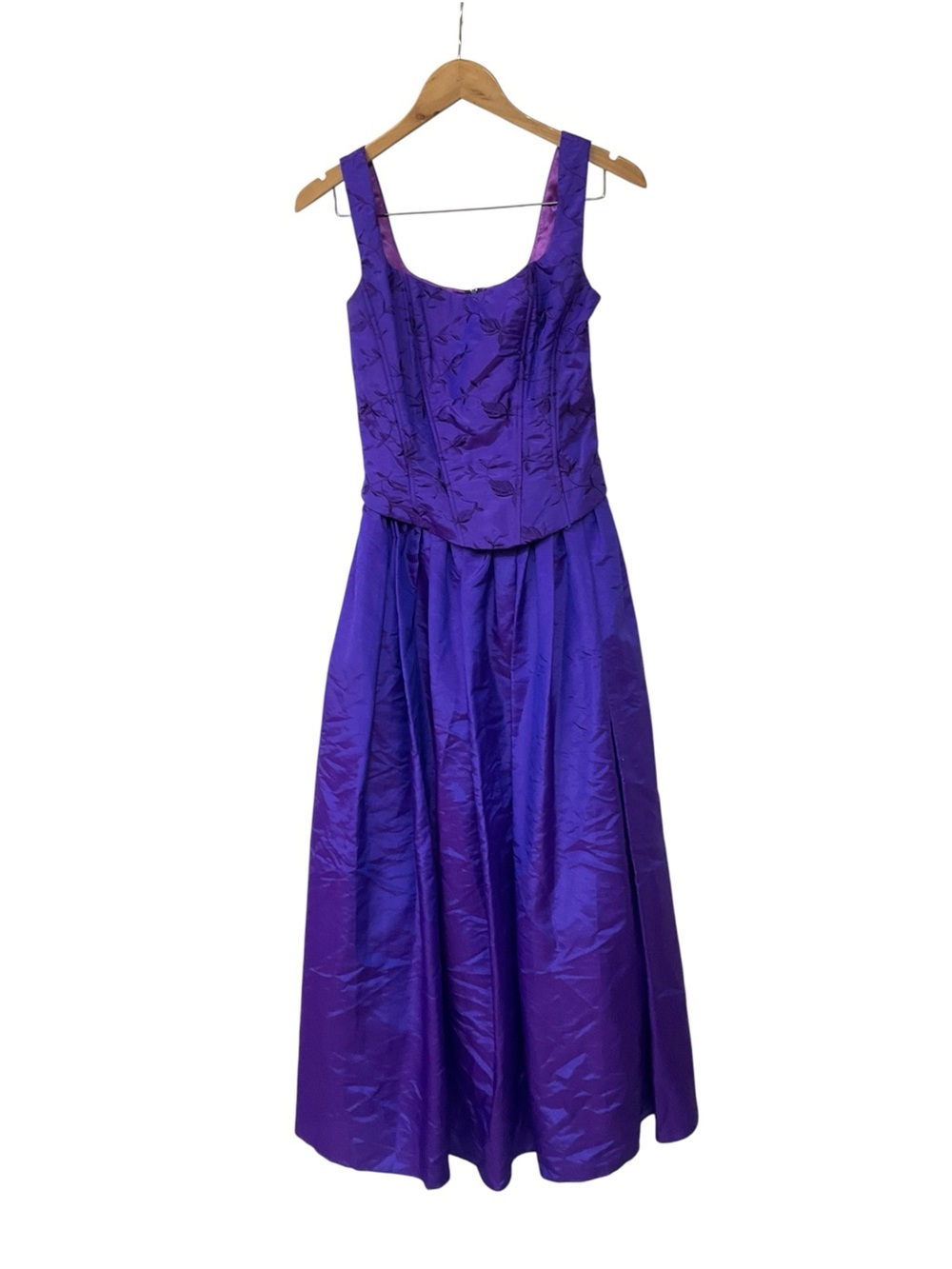 Vintage 90s Scott McClintock Jessica Embroidered Bodice Purple Corset Gown 6